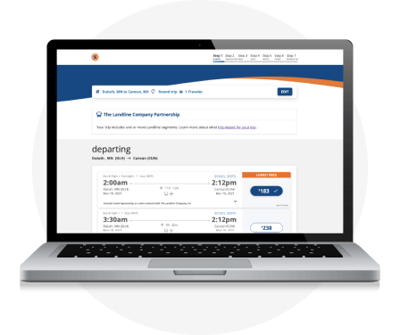 Suncountry website in Laptop