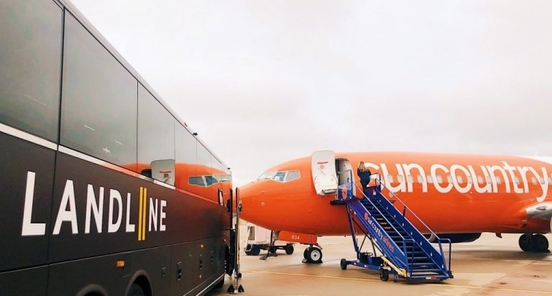 On Sun Country, your connection could end up being on a bus Edit